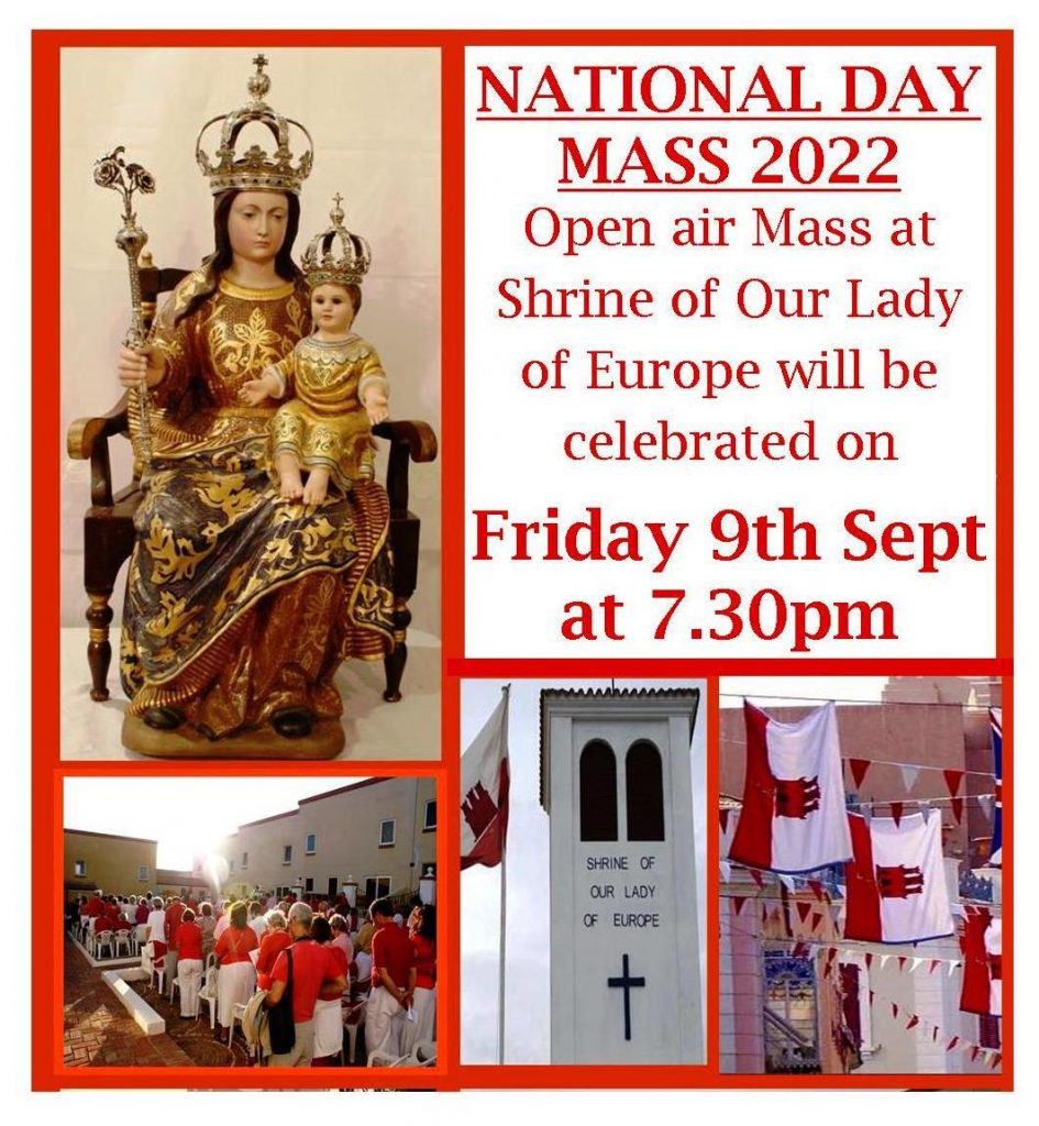 Cancelled National Day Mass At The Shrine Catholic Diocese Of Gibraltar